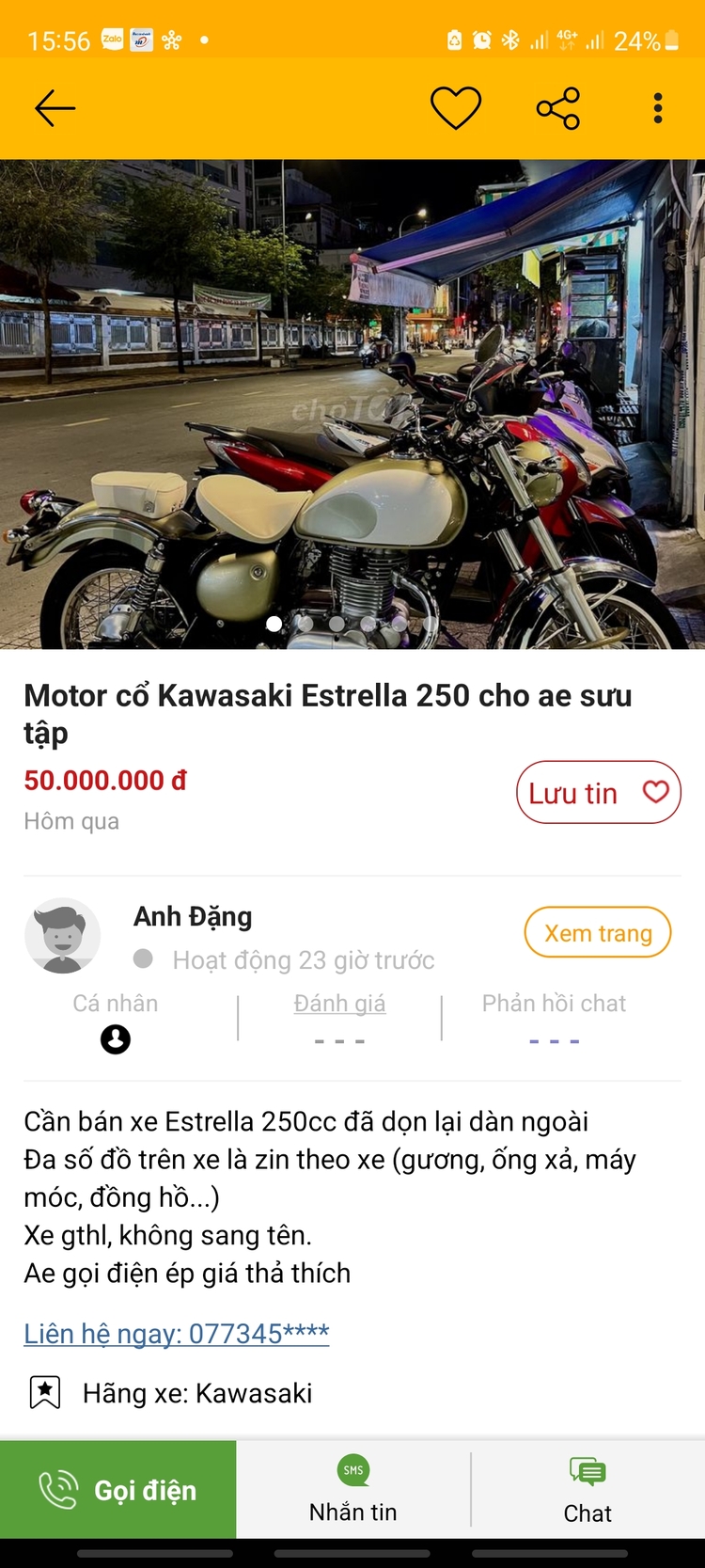 Kawasaki Z400 giá chỉ 108tr, mua ngay kẻo hết