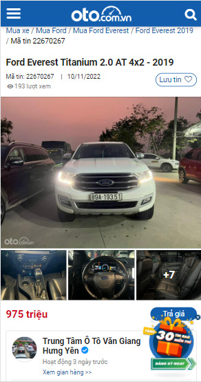 Tìm xe Ford Everest Titanium 2019 4x2 Tìm xe Ford Everest Titanium 2019 4x2