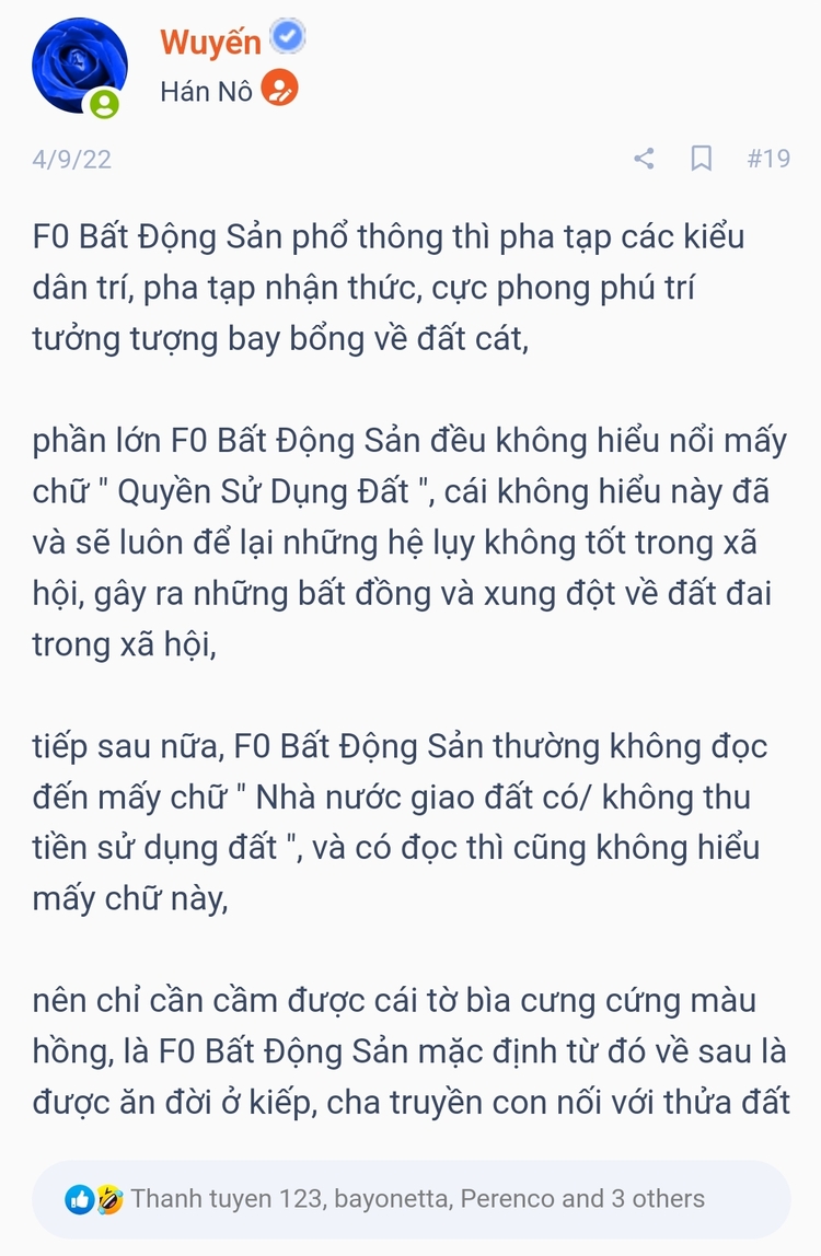 " F0 " - những Kẻ gom tiền cho Thị trường Bất Động Sản phổ thông