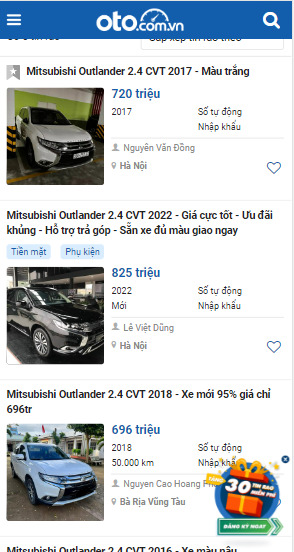 Xe cho gia đình nên chọn CRV hay Outlander ?