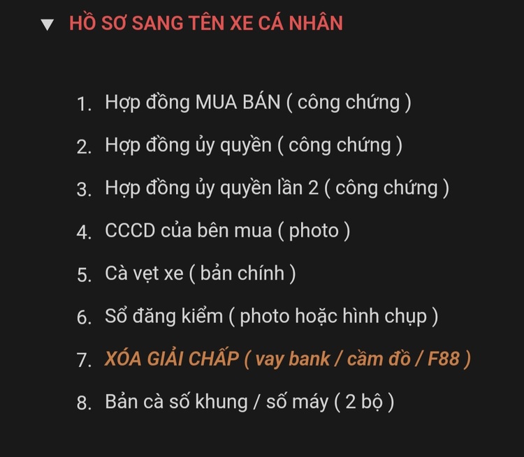 [Chia Sẻ] Hỗ Trợ thông tin Sang Tên Xe Cũ cho bác nào chưa rành