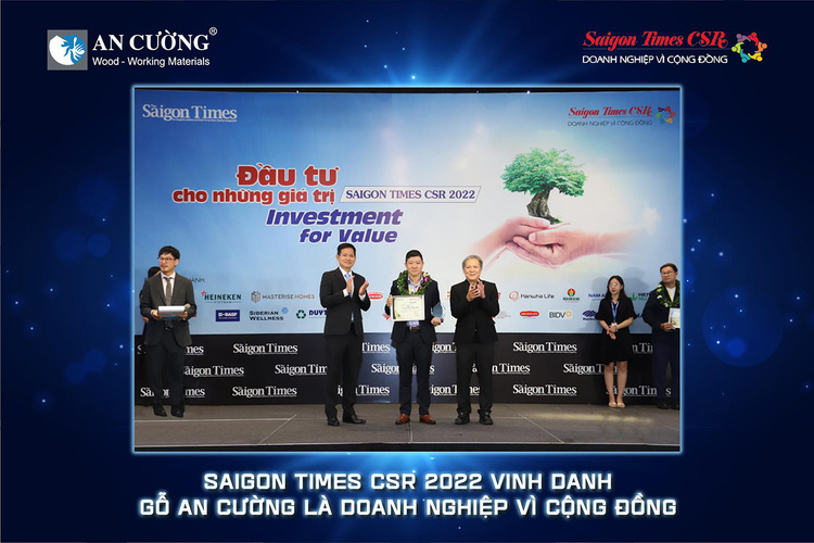 SAIGON TIMES CSR 2022 VINH DANH GỖ AN CƯỜNG LÀ DOANH NGHIỆP VÌ CỘNG ĐÔNG