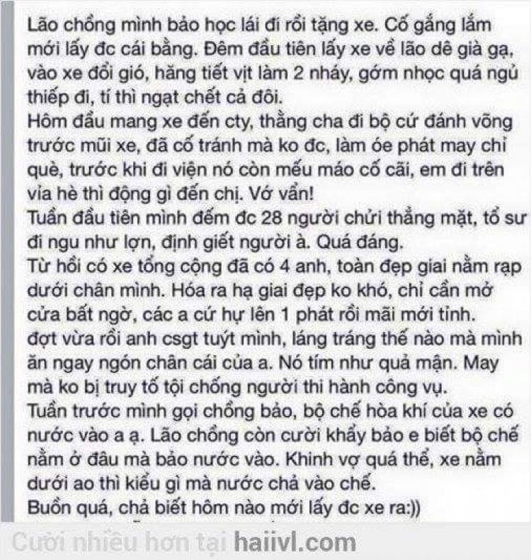 Đề xuất gắn NƠ cho các chị lái xe oto