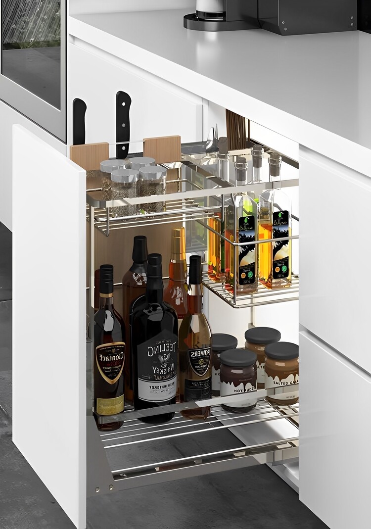 Ý tưởng tổ chức phụ kiện tủ bếp để tối ưu hóa không gian lưu trữ