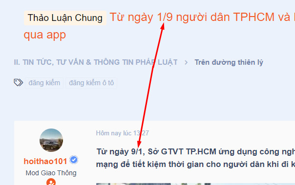 Từ ngày 9/1 người dân TPHCM và khu vực Đông Nam Bộ có thể đặt lịch hẹn đăng kiểm qua app