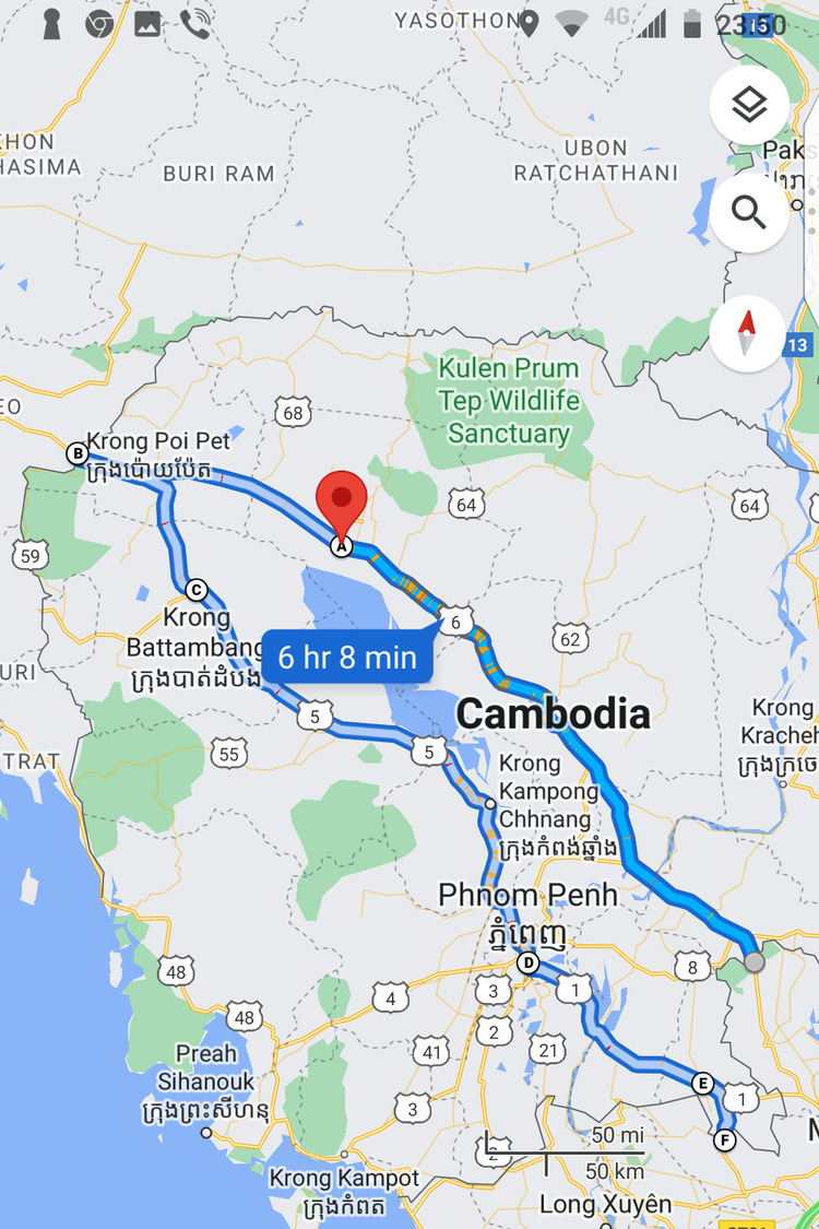 Tư vấn du lịch Cambodia bằng xe cá nhân