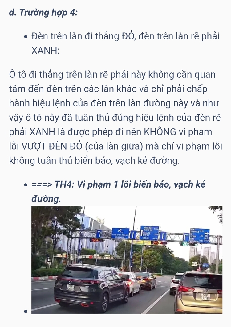 Đi thẳng trên làn rẽ phải, trái: Lỗi gì?