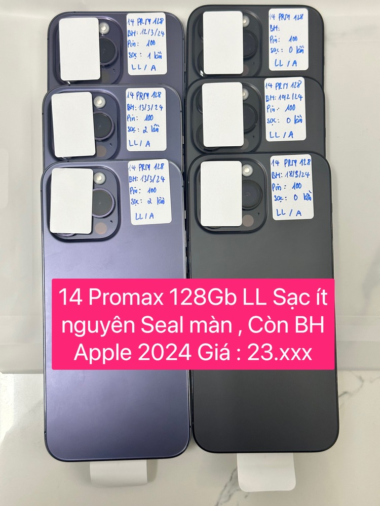 14 Promax 128G LL/A Sạc 0 Lần, còn BH Apple 2024