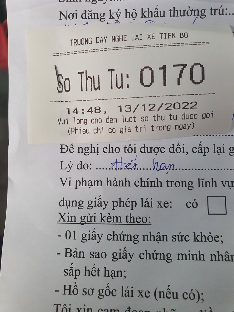 Hỏi thử thủ tục đổi bằng lái xe hết hạn