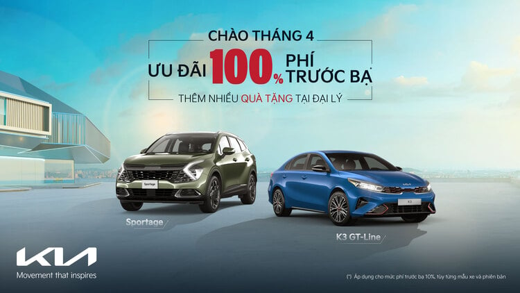 Kia ưu đãi 100% phí trước bạ, thêm nhiều ưu đãi hấp dẫn trong tháng 4