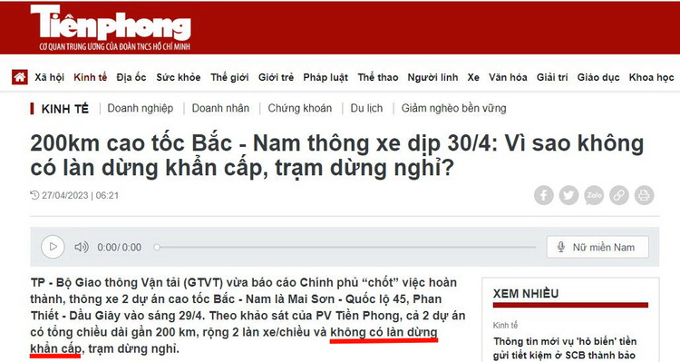 Kiến nghị giảm tốc độ trên cao tốc Phan Thiết - Dầu Giây xuống còn 100km/h Kiến nghị giảm tốc độ trên cao tốc Phan Thiết - Dầu Giây xuống còn 100km/h