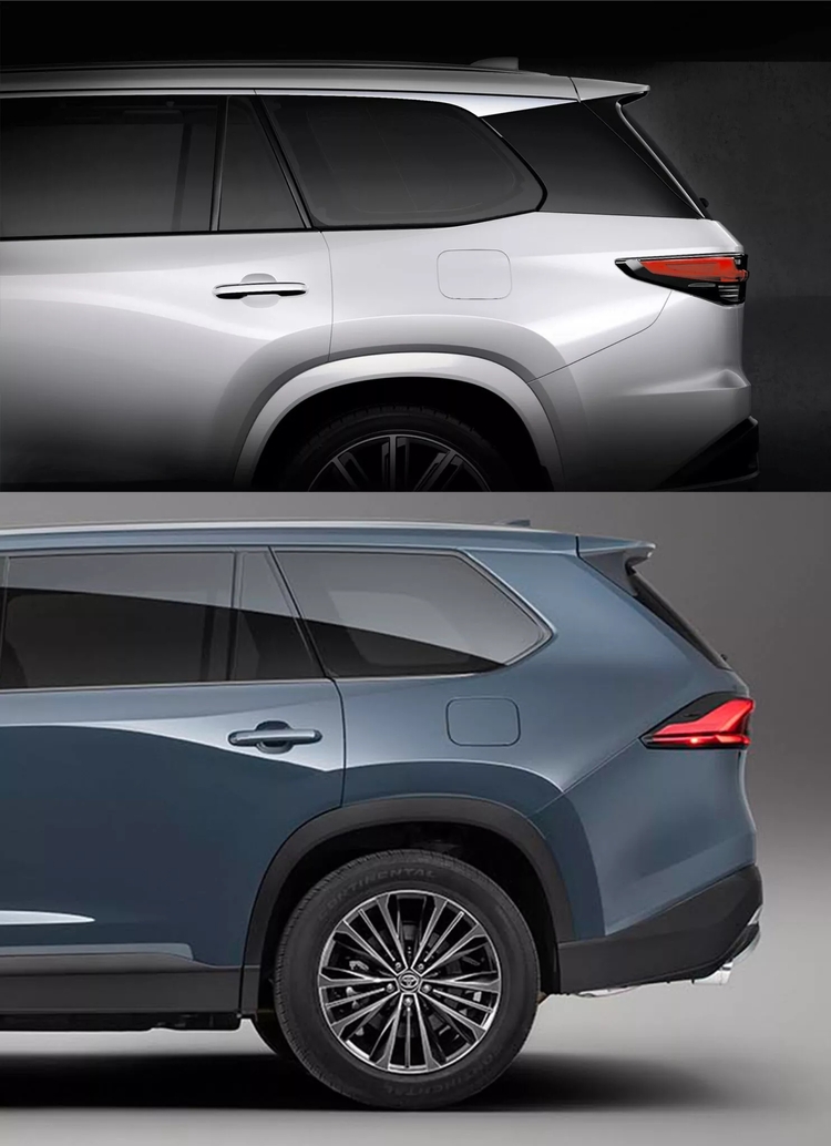 Góc ảnh so sánh Toyota Grand Highlander và Lexus TX sắp ra mắt
