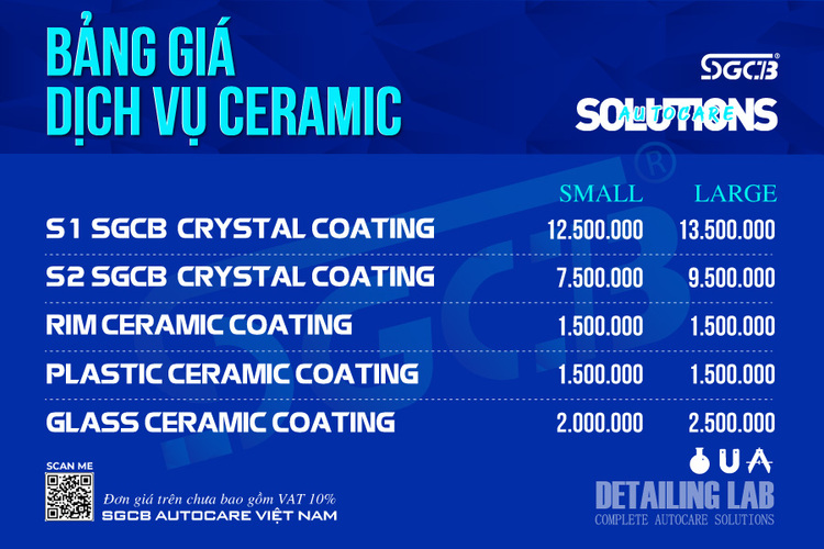 Phủ ceramic ô tô chuẩn quốc tế crystal coating S1 & S2 - SGCB Autocare Việt Nam