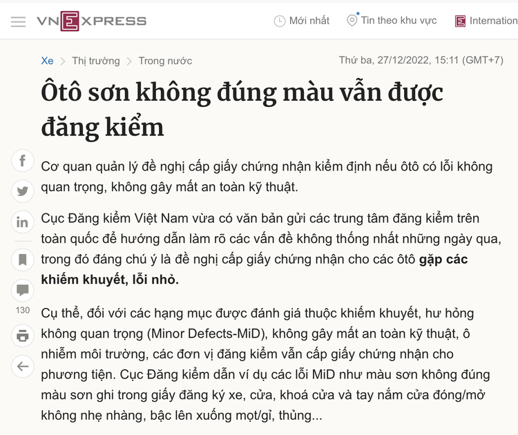 Đăng kiểm bắt sai màu xe vô lý dù xe Zin Đăng kiểm bắt sai màu xe vô lý dù xe Zin