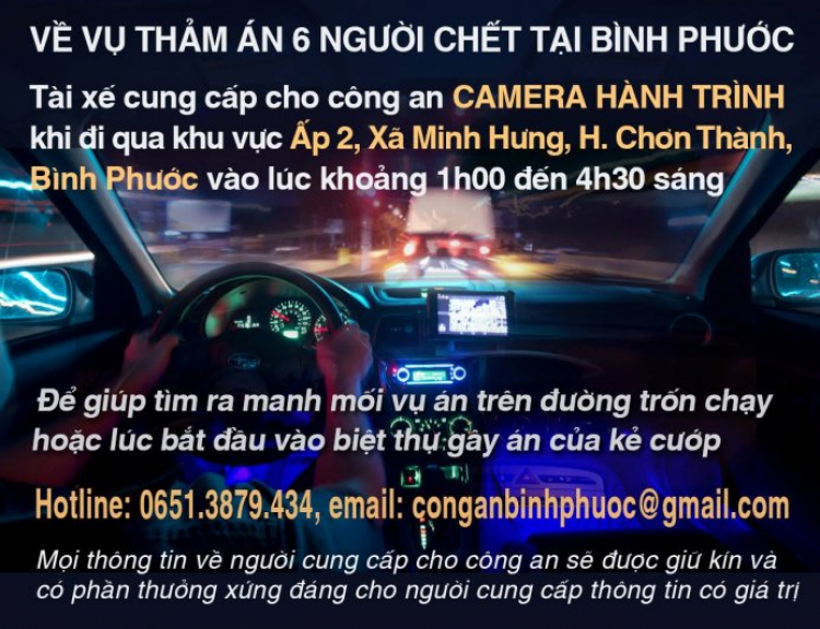 Camera hành trình có thể tố giác tội phạm ở Bình Phước