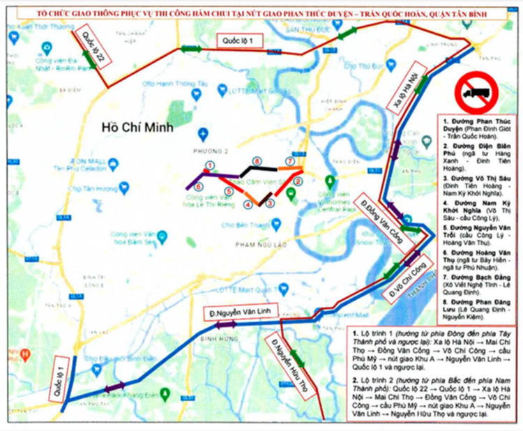 TP.HCM: Cấm xe container trên 8 tuyến đường để thi công hầm chui cửa ngõ Tân Sơn Nhất