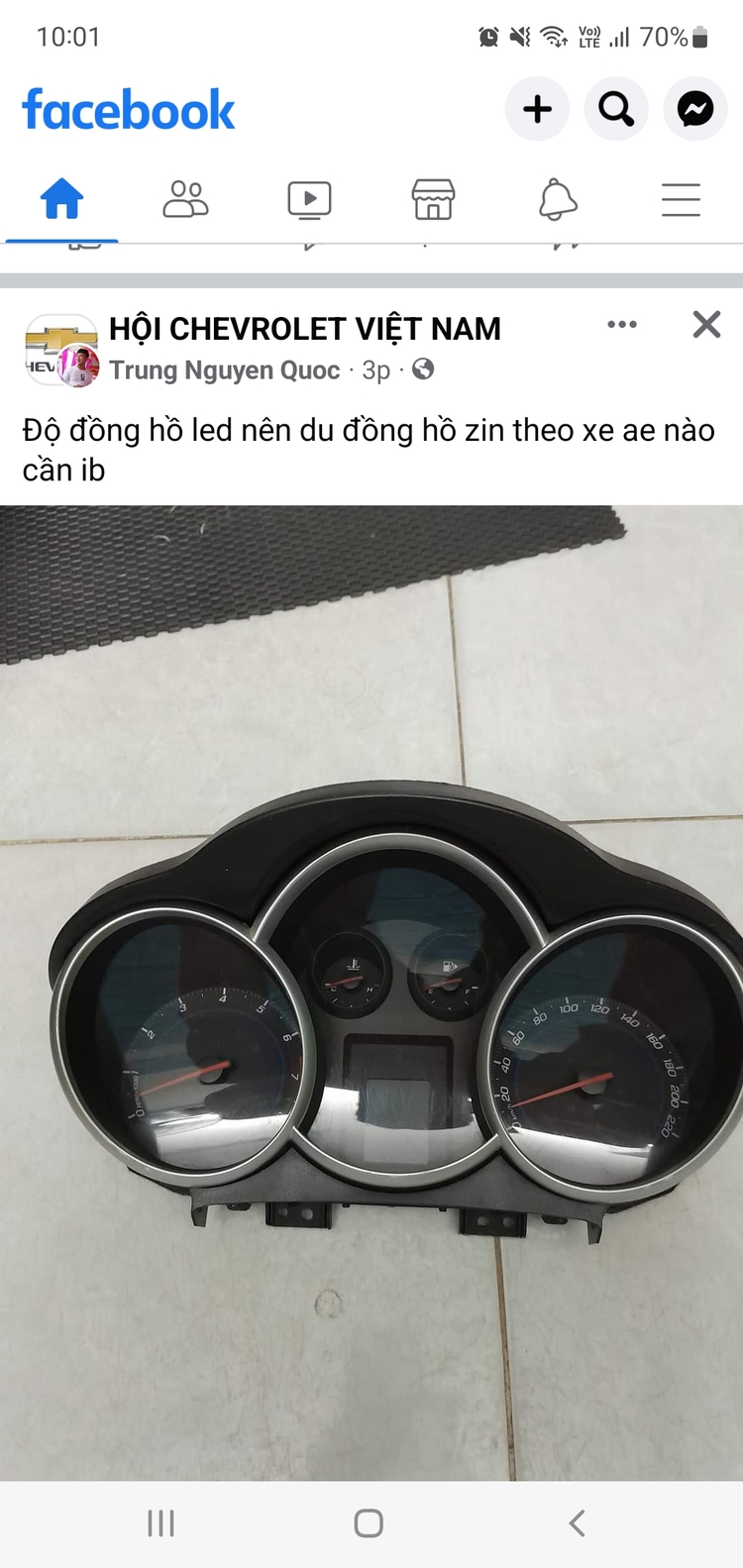 Đồng hồ xe Chevrolet Cruze bị hư, sửa ở đâu? Đồng hồ xe Chevrolet Cruze bị hư, sửa ở đâu?