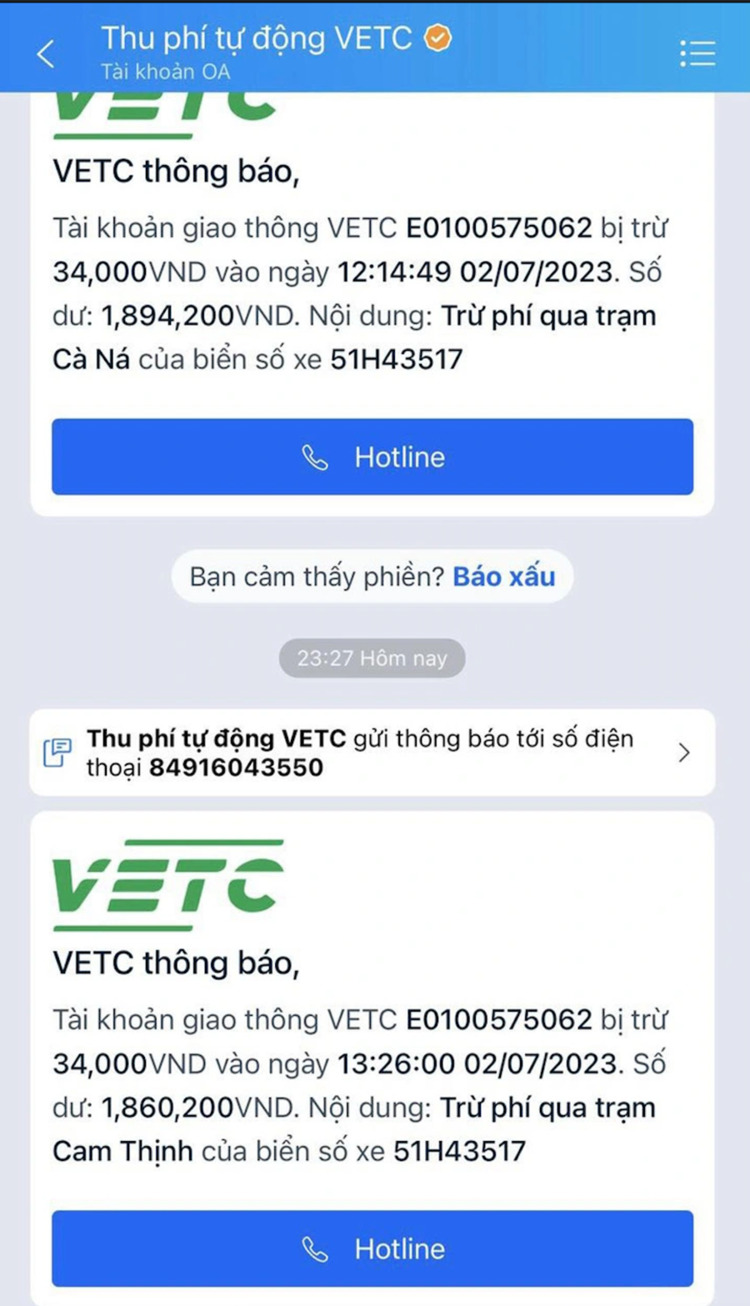 Xe nằm nhà nhưng lại bị bị trừ tiền thu phí không dừng VEC liên tục