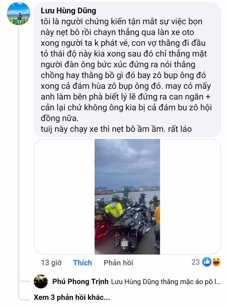 Thành viên nhóm PKL Harley lên tiếng thanh minh vụ việc ẩu đã ở phà Cát Lái