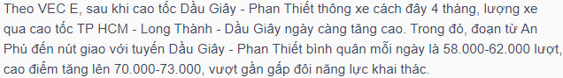 Khuyến cáo ôtô hạn chế qua cao tốc Long Thành - Dầu Giây dịp 2/9