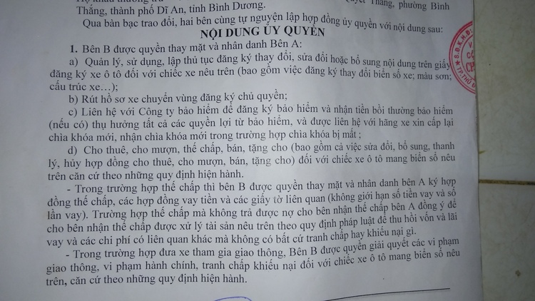 Mua xe bằng ủy quyền giờ phải làm gì sau ngày 15/8?