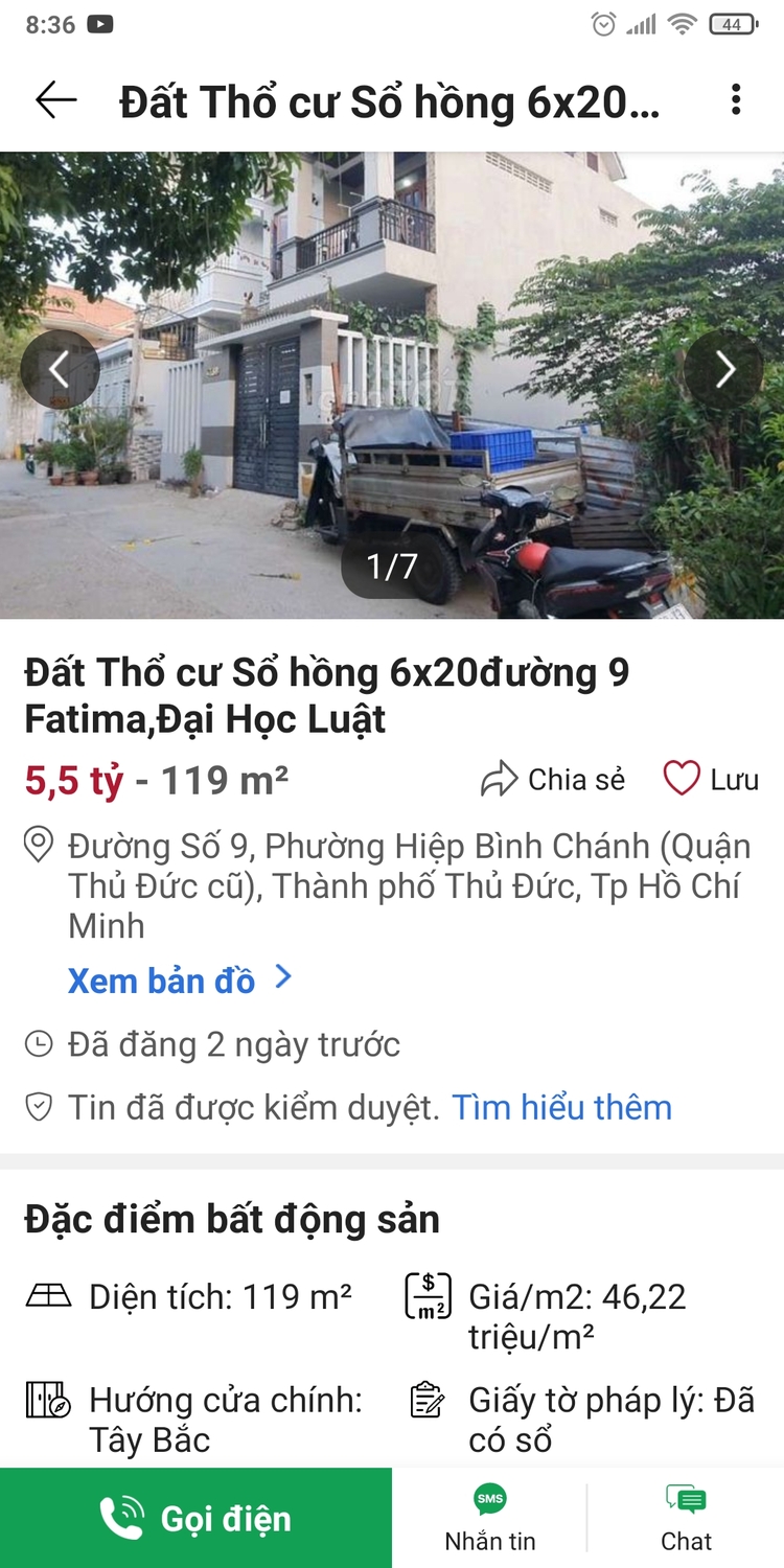 Đất lẻ Hiệp Bình Chánh giá bao nhiêu?