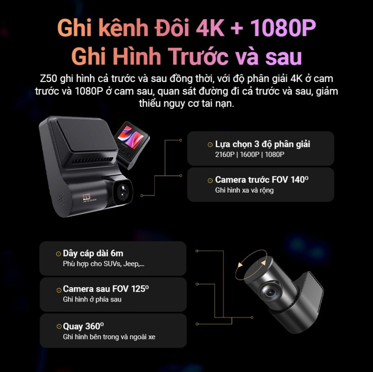 DDPAI Z50 - Đỉnh cao camera hành trình thế hệ mới