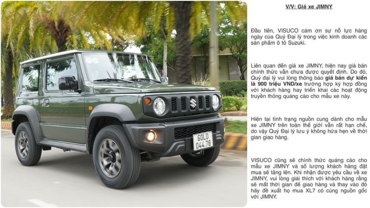 Suzuki Jimny tăng giá dự kiến đến 900 triệu đồng và thông báo nguồn cung hạn chế