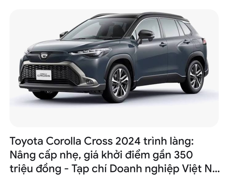 Toyota Corolla Cross đột ngột rớt số mạnh, “mất tích" trong Top 10 xe bán chạy tại Việt Nam tháng 9/2023 vừa qua