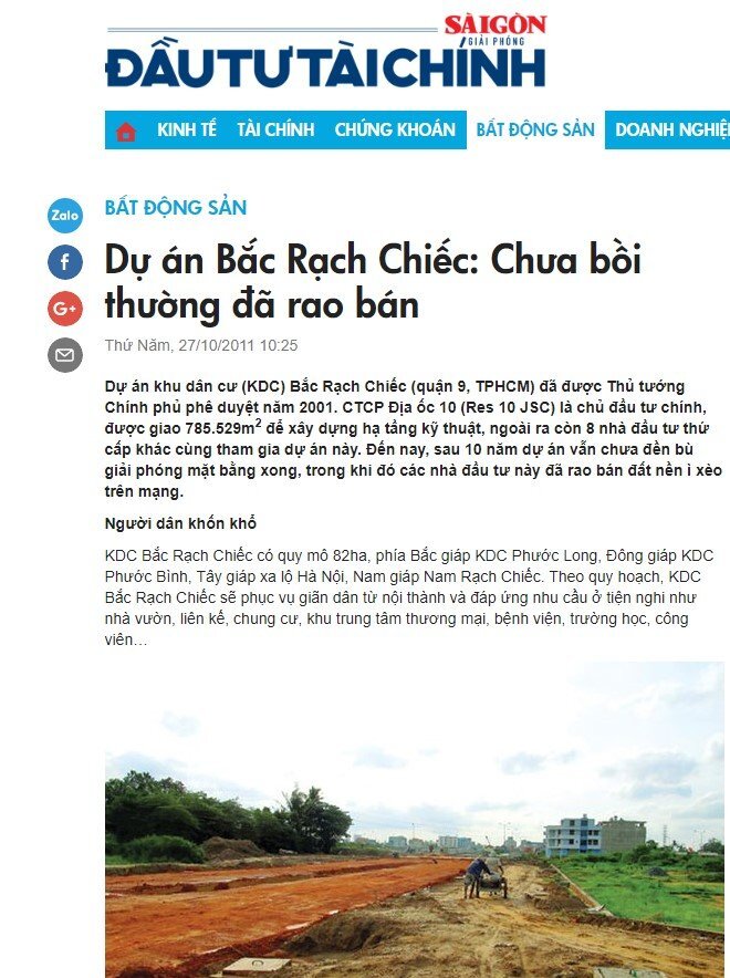 Cập Nhật Tình Hình KDC Bắc Rạch Chiếc