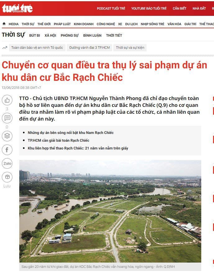 Cập Nhật Tình Hình KDC Bắc Rạch Chiếc