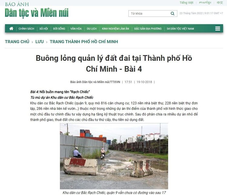 Cập Nhật Tình Hình KDC Bắc Rạch Chiếc