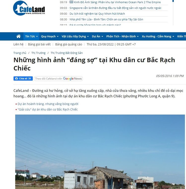 Cập Nhật Tình Hình KDC Bắc Rạch Chiếc