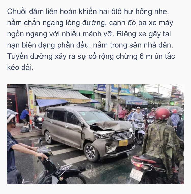 Ô tô tông liên hoàn 5 xe, một người chết: Tài xế khai "vừa mới nhậu xong" Ô tô tông liên hoàn 5 xe, một người chết: Tài xế khai "vừa mới nhậu xong"