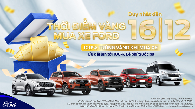 Ford Việt Nam ưu đãi khủng, tặng đến 100% phí trước bạ cho khách mua xe trước 25/12