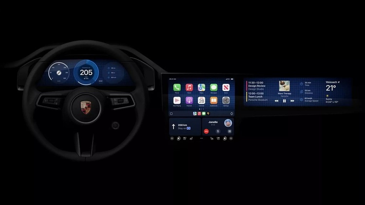 Giới thiệu bản Preview trên Porsche và Aston Martin, Apple CarPlay Bespoke sẽ điều khiển mọi màn hình trên xe ô tô
