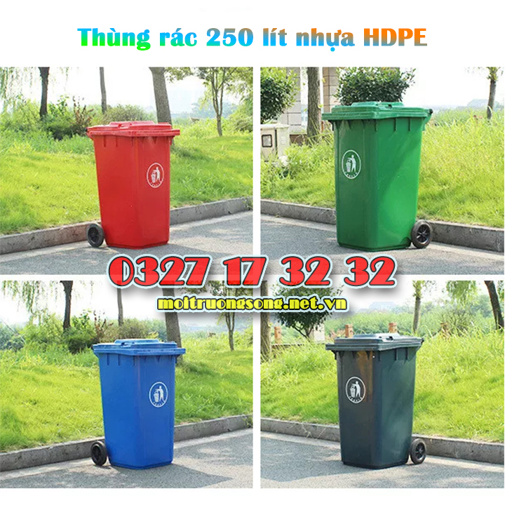 Cùng mua thùng rác công cộng 240 lít nhựa HDPE giá rẻ tại Minh Khang