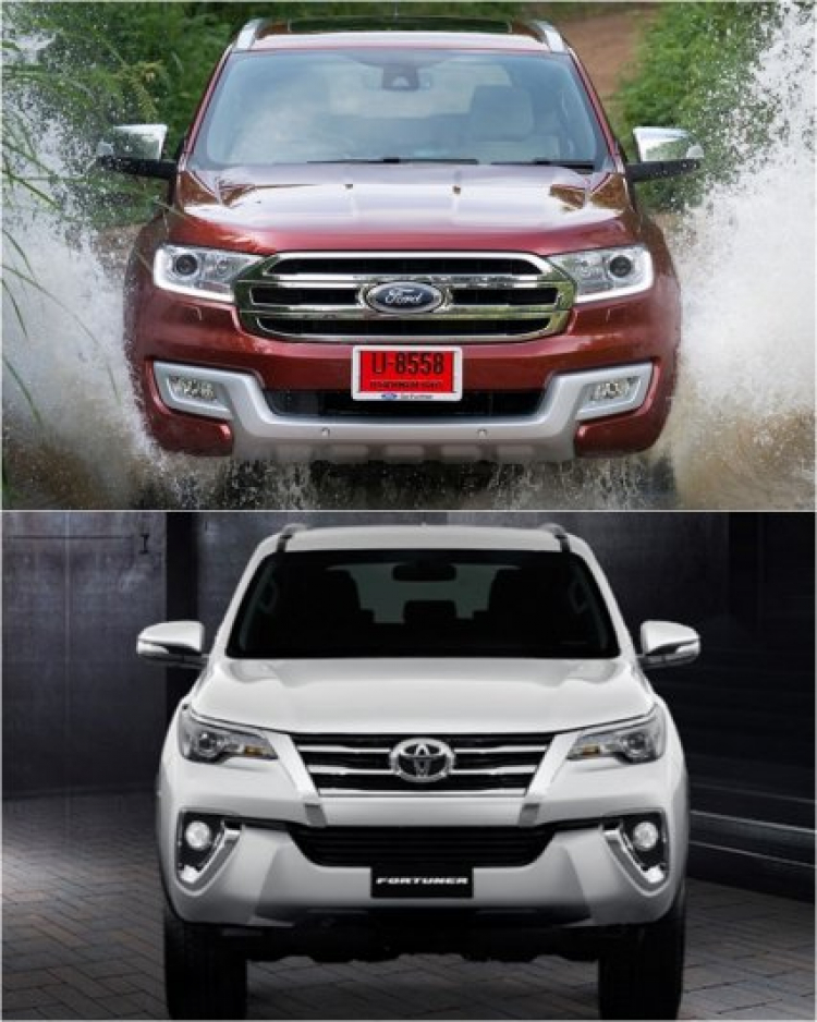 So sánh Ford Everest và Toyota Fortuner hoàn toàn mới