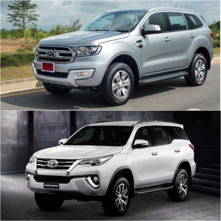 So sánh Ford Everest và Toyota Fortuner hoàn toàn mới