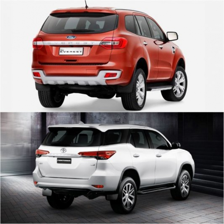 So sánh Ford Everest và Toyota Fortuner hoàn toàn mới