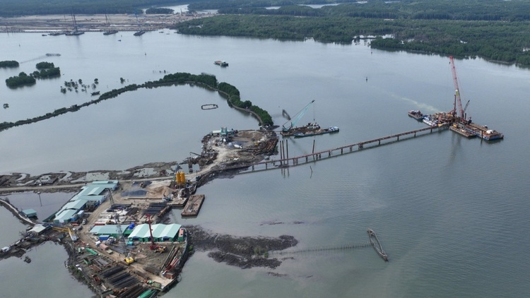 Cầu Phước An nối Bà Rịa - Vũng Tàu và Đồng Nai thi công vượt tiến độ 2 tháng