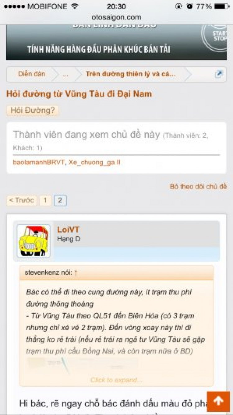 Hỏi đường từ Vũng Tàu đi Đại Nam