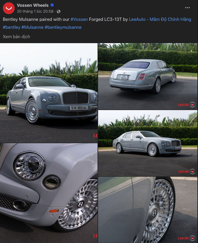 Bentley Mulsanne sang trọng hơn với Vossen LC3-13T chính hãng