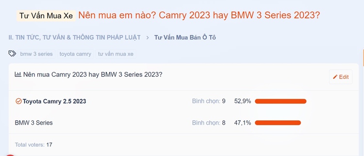 Nên mua em nào? Camry 2023 hay BMW 3 Series 2023?