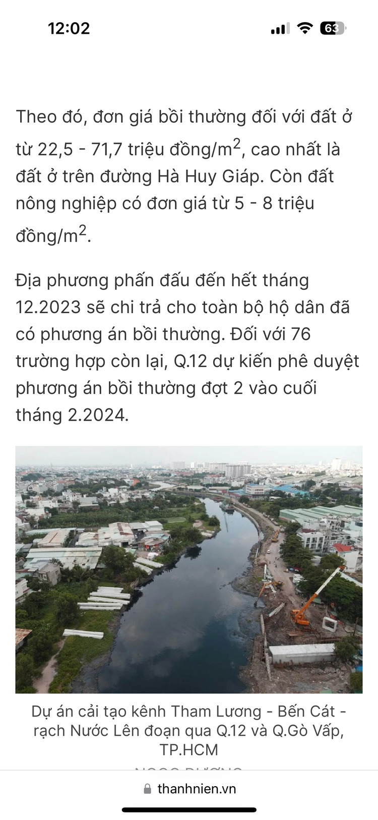 Cầu Vàm Thuật An Phú Đông Quận 12 bắc qua Phường 5 Gò Vấp đã thông xe 31/12/2020 đất An Phú Đông tăng nóng nhất Q.12