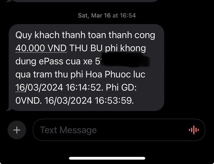 Lỗi tài khoản không đủ tiền khi vào làn ETC tại cao tốc Mỹ Thuận-Trung Lương