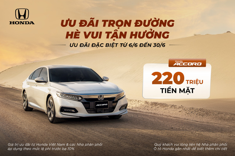 Chương trình khuyến mại của các dòng xe ô tô Honda trong tháng 6/2024