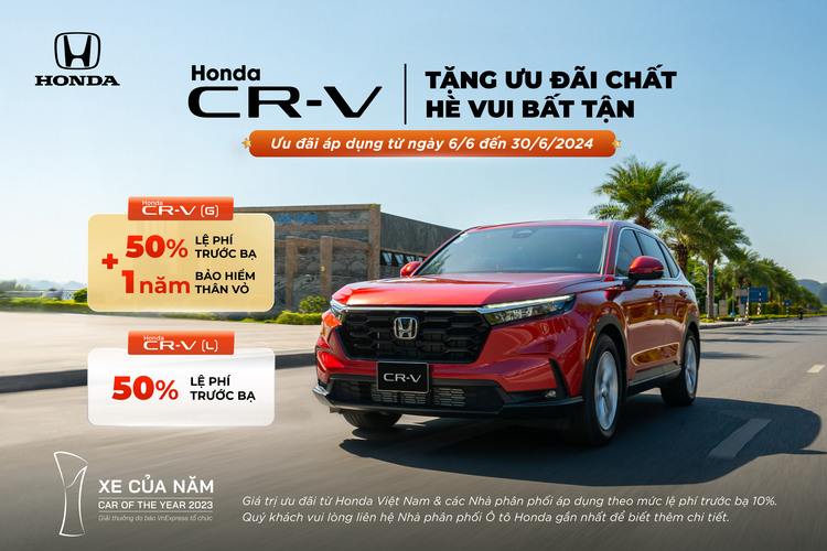 Chương trình khuyến mại của các dòng xe ô tô Honda trong tháng 6/2024