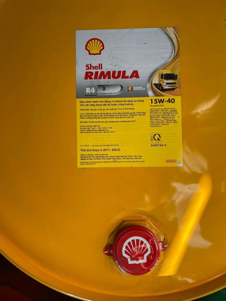 Dầu động cơ Shell Rimula R4X 15W40 Chính hãng, Giá tốt nhất tại quận 12, TPHCM.