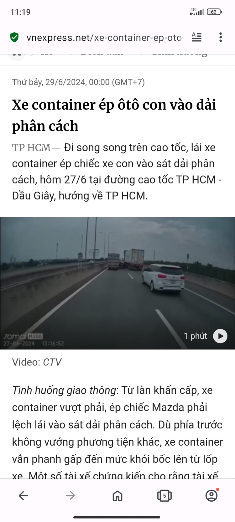 Video: Phẫn nộ xe container ép ô tô con vào sát con lươn trên cao tốc Long Thành - Dầu Giây